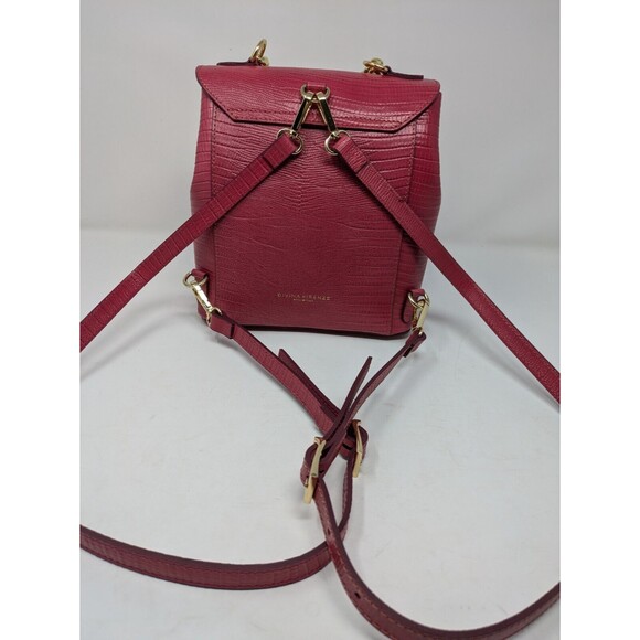 Divina Firenze Trilli Ruby Italian Leather Convertible Backpack Crossbody Bag - Picture 4 of 9